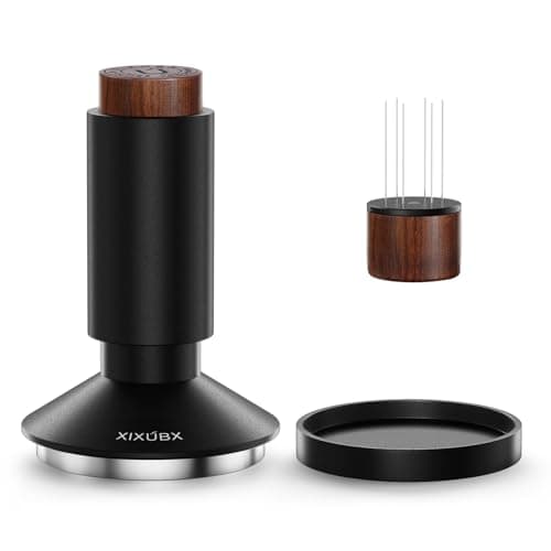 XIXUBX 2-in-1 Espresso Tamper & Magnetic WDT Tool, 51mm Spring Loaded Tamper with Corrugated Base & Cover, Anodized Aluminum Handle, Fits XIXUBX and Other 51mm Portafilter Espresso Machines
