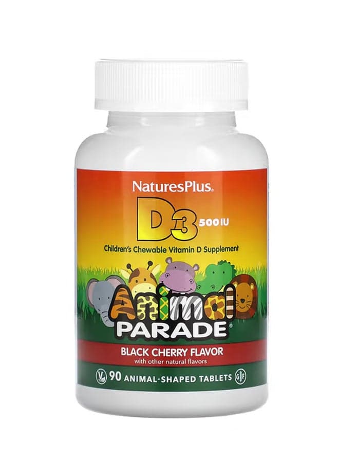 Animal Parade Vitamin D3 Black Cherry 500 IU 90 Animal-Shaped Tablets