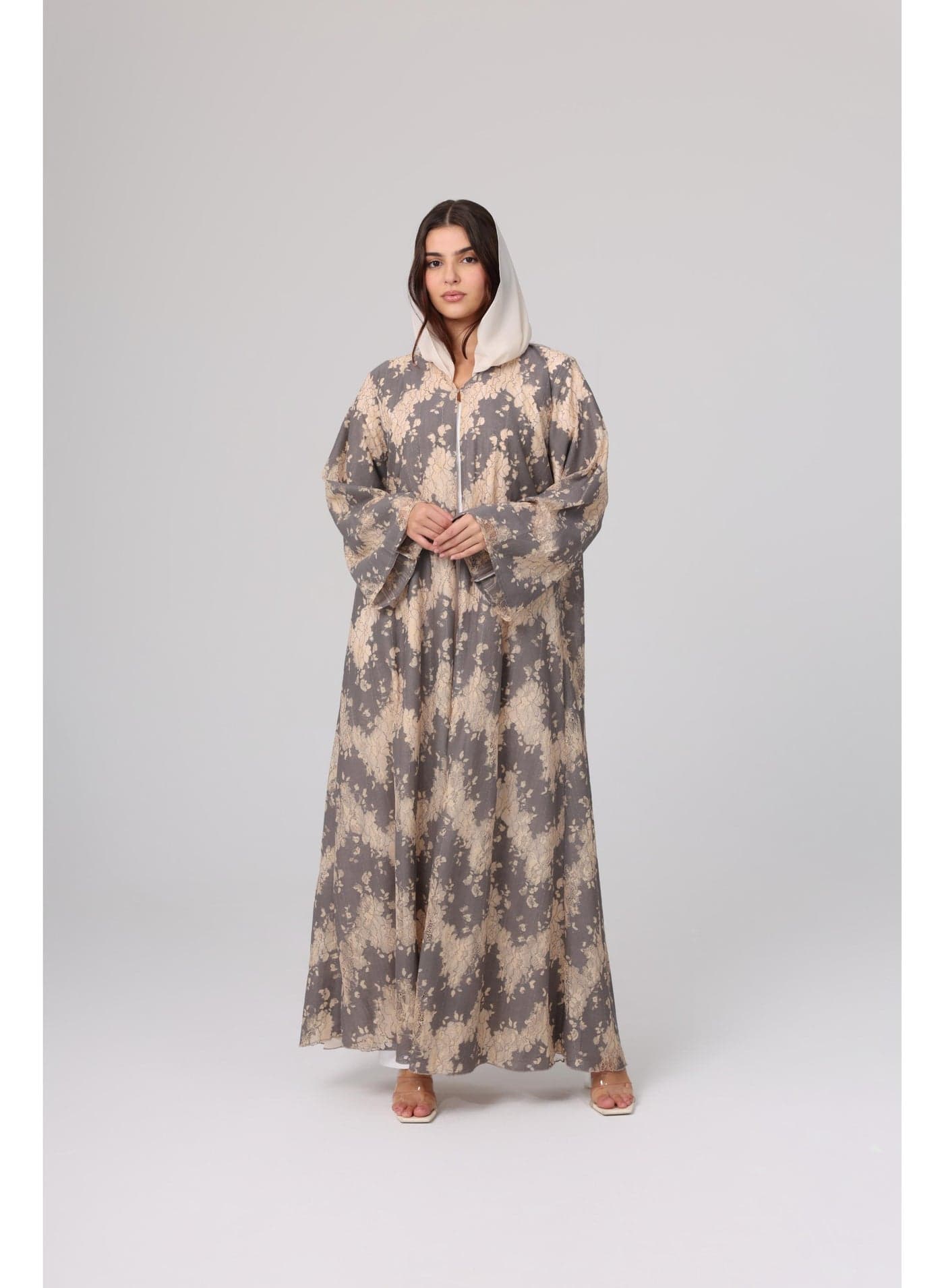 Floral Patterns Wide Cut Abaya ABY1109