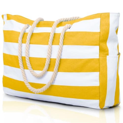 Becokan Beach Bags for Women Large Waterproof Beach Tote Bag Zipper Beach Bags Waterproof Sandproof Swim Pool Bag Large Tote