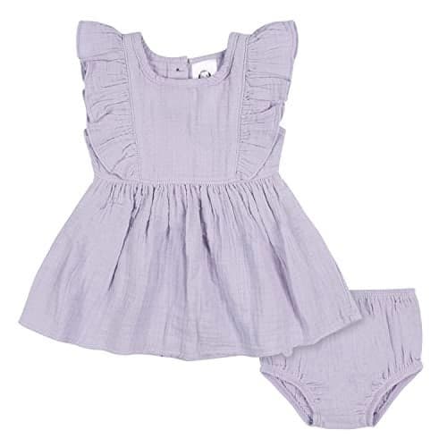 Gerber Baby Girls 2 Piece Dress and Diaper Cover Set, Purple, 4T US