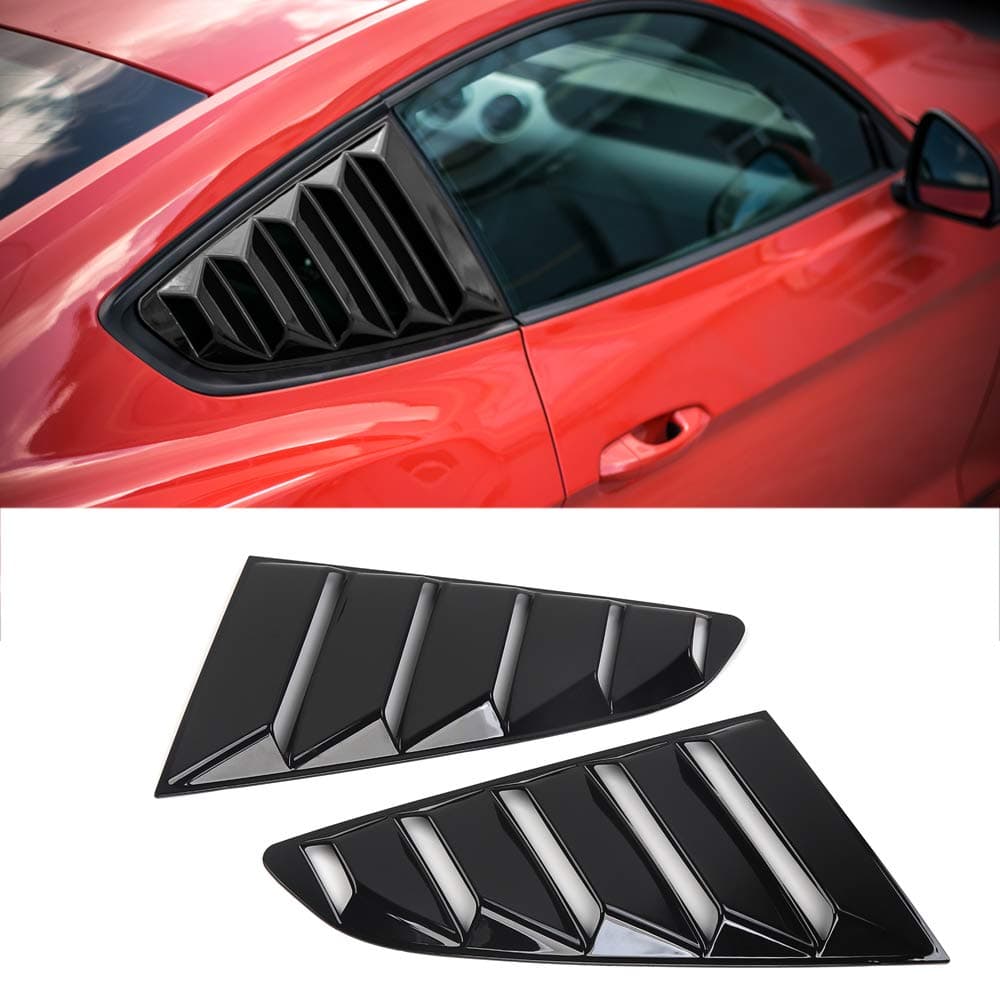JeCar Quarter Window Louvers for Ford Mustang 20152023 Exterior Accessories Black