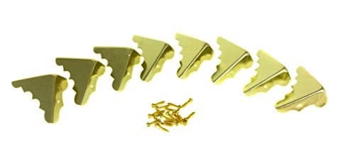 8pcs. Decorative Brass-Plated Box Corners with Mounting Screws