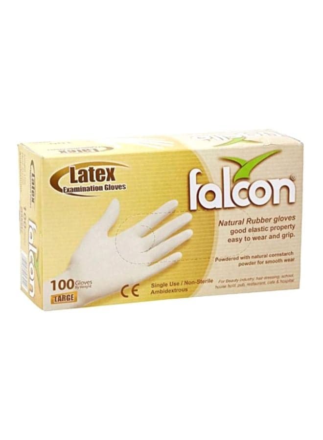 100-Piece Disposable Gloves Set White