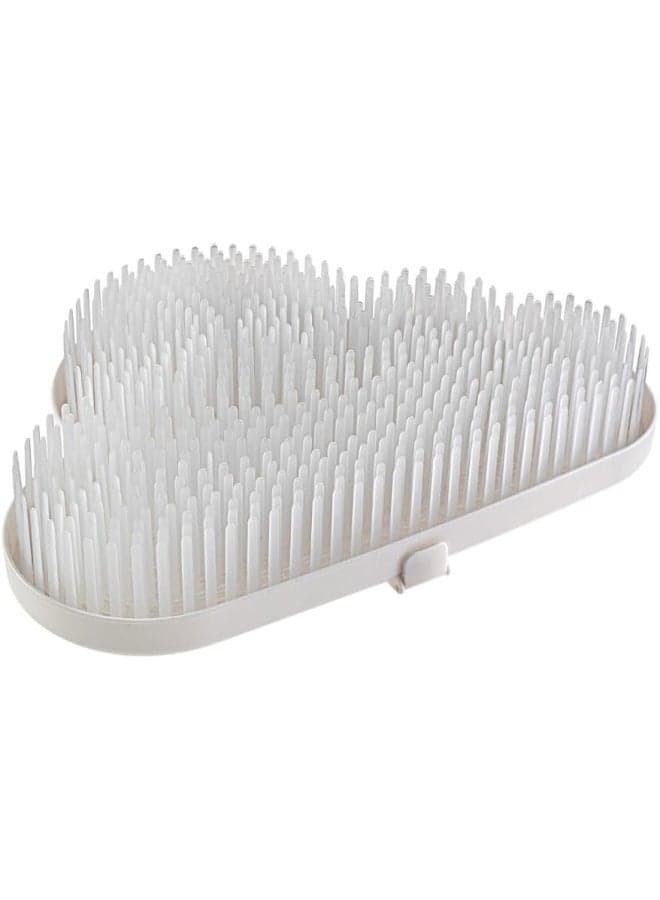 Countertop Baby Bottle Drying Rack And Drainboard, White