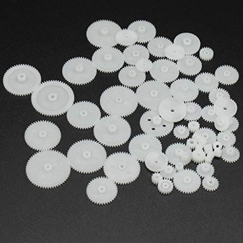 Alextend 58pcs Plastic Gears Module 05 for DC Motor DIY Model Toys