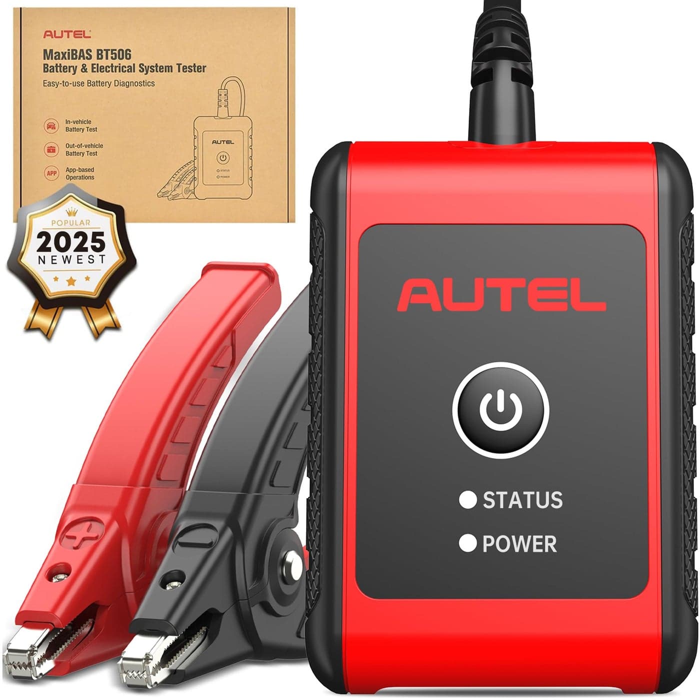 2025 Autel MaxiBAS BT506 Car Battery Tester 6V 12V 1002000 CCA Car Battery Analyzer 12V 24V Auto CrankingCharging System Test Adaptive Conductance HighPrecision Battery Load Test for All Cars