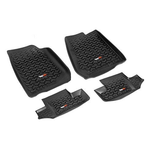 Rugged Ridge Floor Liner Set for Jeep Wrangler JK | Front & Rear, 4-Piece Set, Black | 12987.02 | Fits 2007-2018 Jeep Wrangler JK