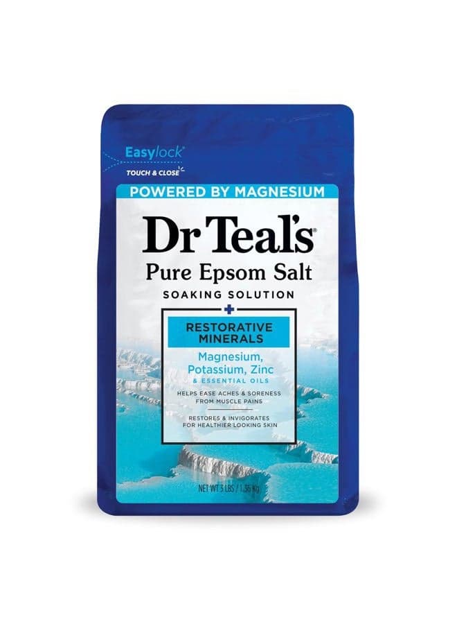 Pure Epsom Salt, Restorative Minerals with Magnesium, Potassium & Zinc, 3 lbs