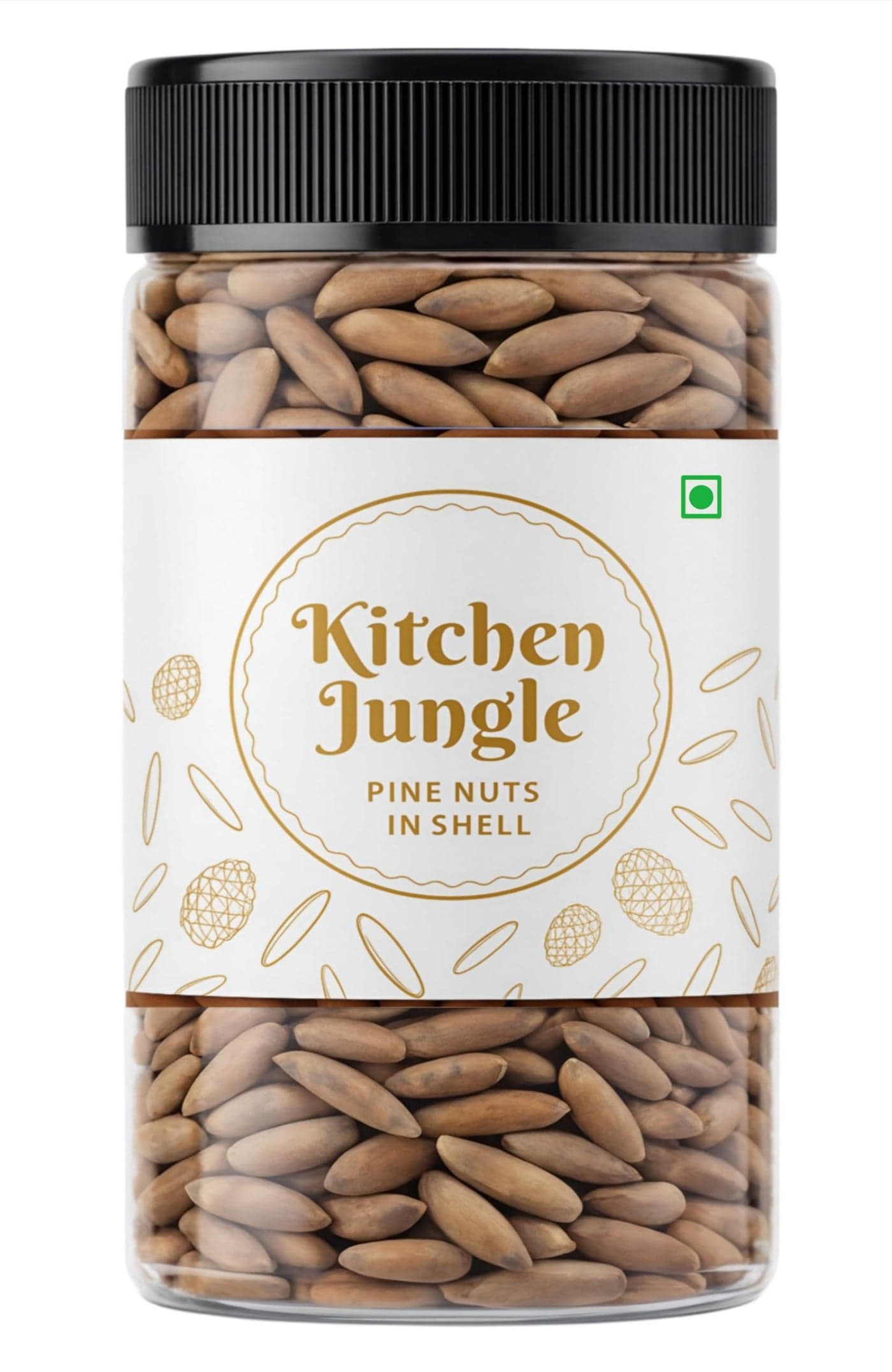 Kitchen Jungle Pine Nuts Inshell Jar Pack 100gm (Lebanon Chilgoza) | Chilgoza Dry Fruits with shell
