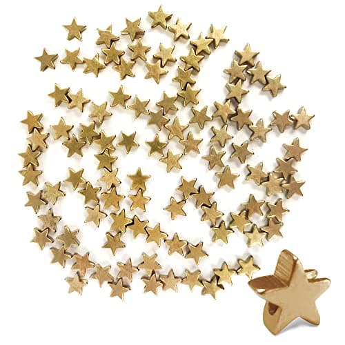 findTop 100 Pieces Star Spacer Beads Charms Pendents Beads for Arts Crafts DIY Necklace Earring Bracelet Jewelry Crafts Making Gold