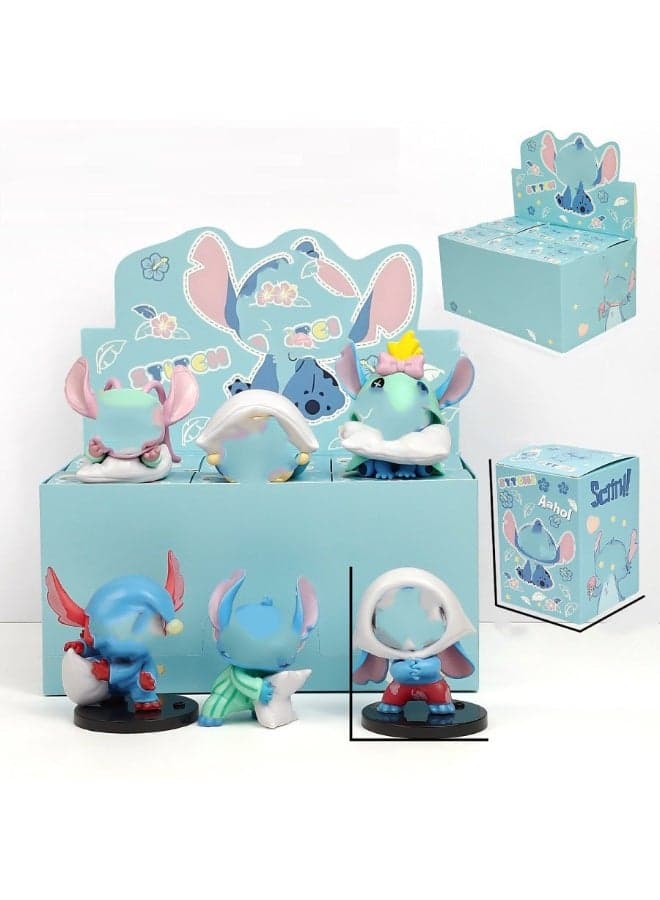 Mystery Box! 6-Piece Stitch's Pillow Battle Style Blind Box,PVC Figure Desk Decor,Birthday Gift For Boys And Girls, Unveil the Mysterious Surprise