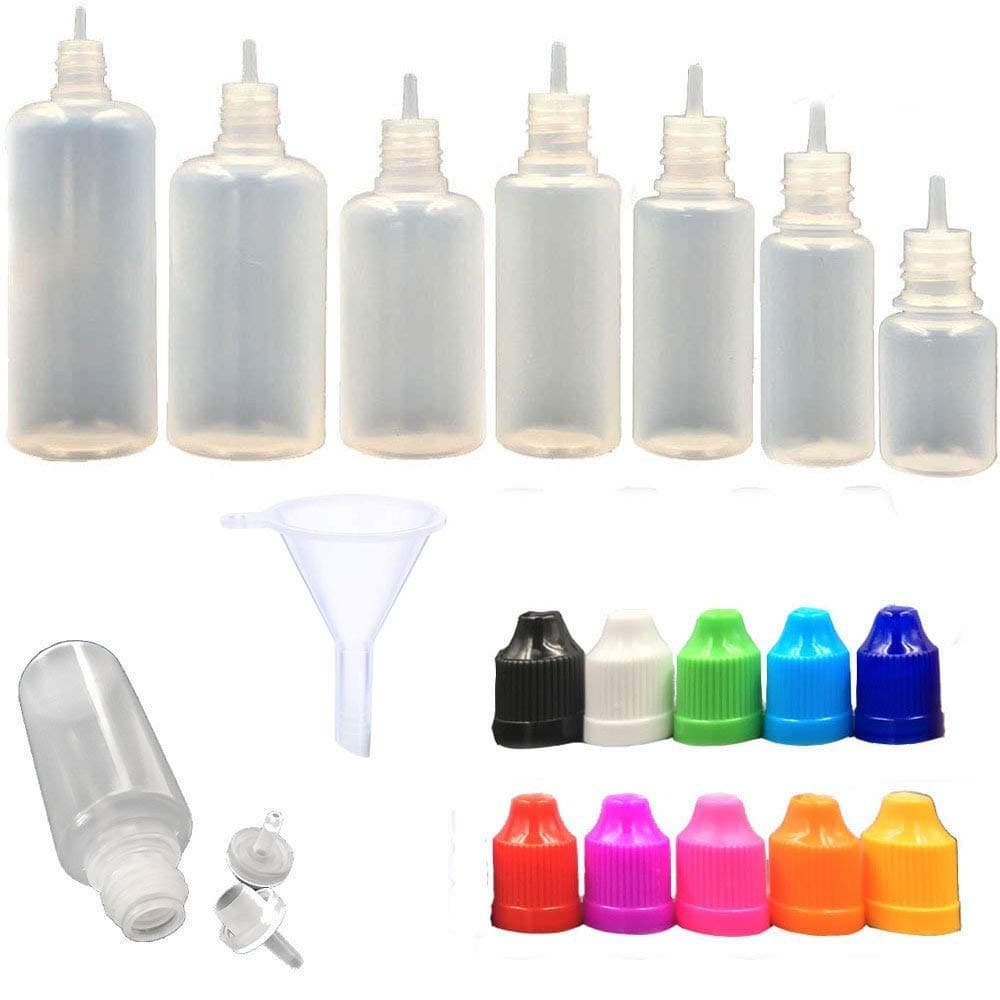 DIY Crafts DNo11 7x Multi Sizes 7x Bottles LDPE Plastic Liquid Water Squeezable Eye Dropper Empty Bottles For Head Bottle Mix Lot Multi ColuourDNo11 7x Multi Sizes