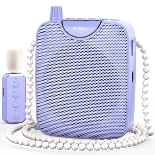 SHIDU 35W Voice Amplifier with Wireless Lavalier Microphone, Bluetooth Voice Amplifier for Teachers, Portable Speaker with Microphone for Classroom Meeting Training, Pearl Chain Design