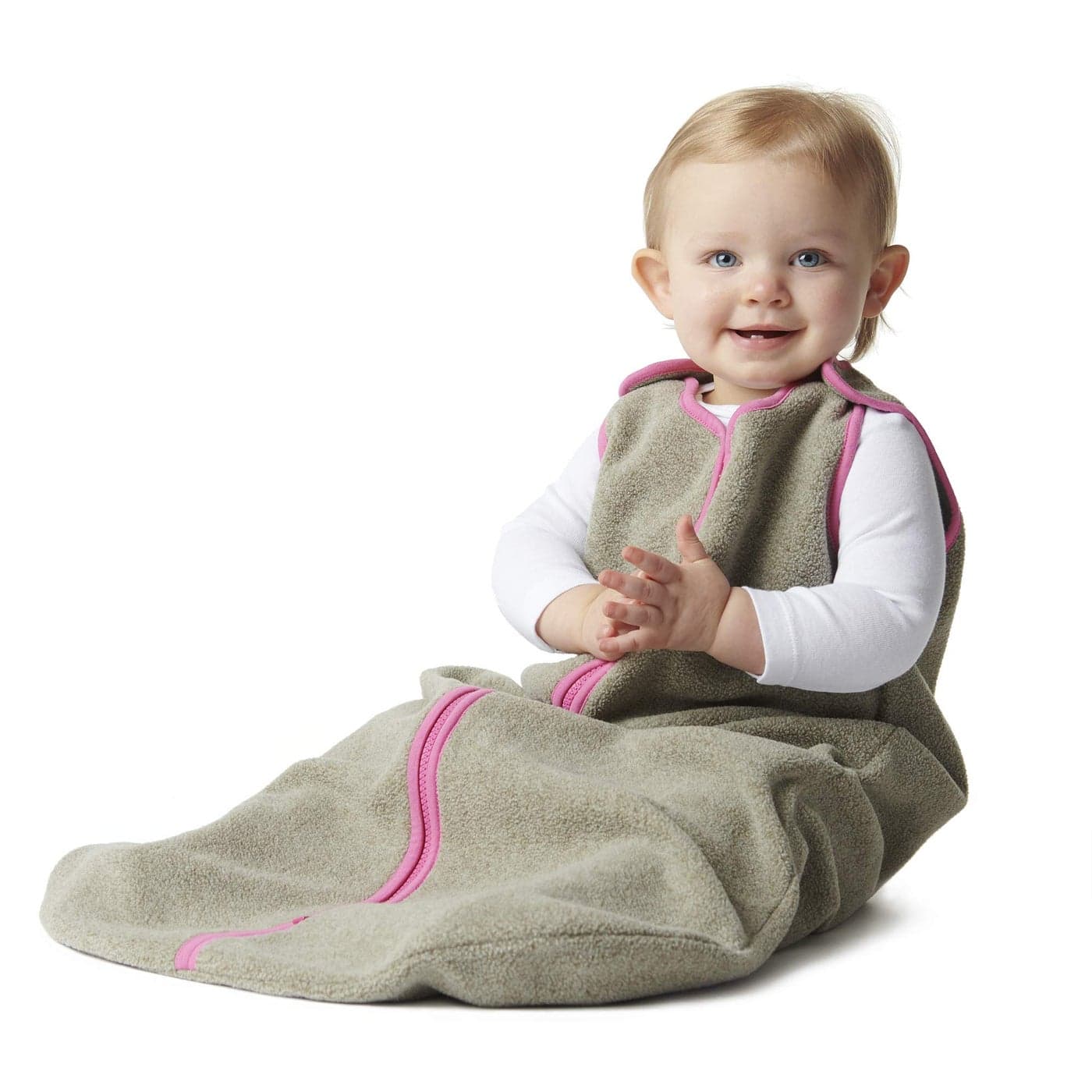 baby deedee Sleep Nest Fleece Baby Sleeping Bag Mocha Hot Pink 1836 Month