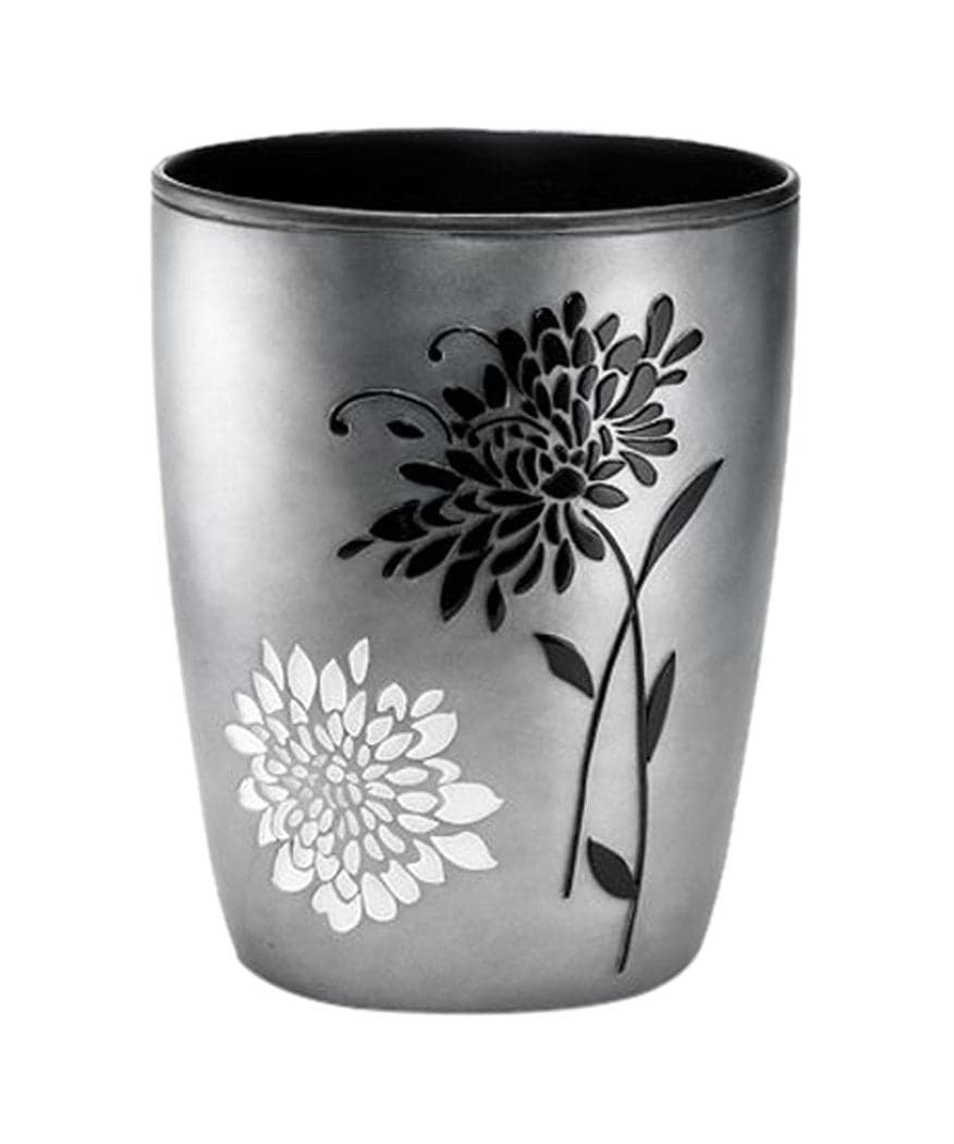 Popular Bath Erica Collection Grey Resin Trash Can 9 x 6 x 95
