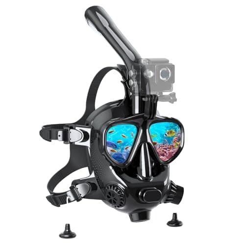 SMACO Full Face Snorkel Mask Adults with Camera Mount,Scuba Diving Mask with Anti-Fog Anti-Leak,Snorkling Mask Kit Compatible with S400/S400 Pro/S700/S700 Max Scuba Diving Tank for Man and Women