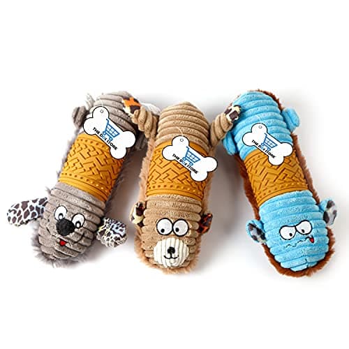 THE DDS STORE Puppy Toys Soft Fabric Dog Squeaky Toy Pet Puppy Plush Chew Dog Toys for Boredom - Dog Interactive Toys Vary Teething Toy for Puppies Small to Large Dogs Pack of 1 (Plush Toy, Brown)
