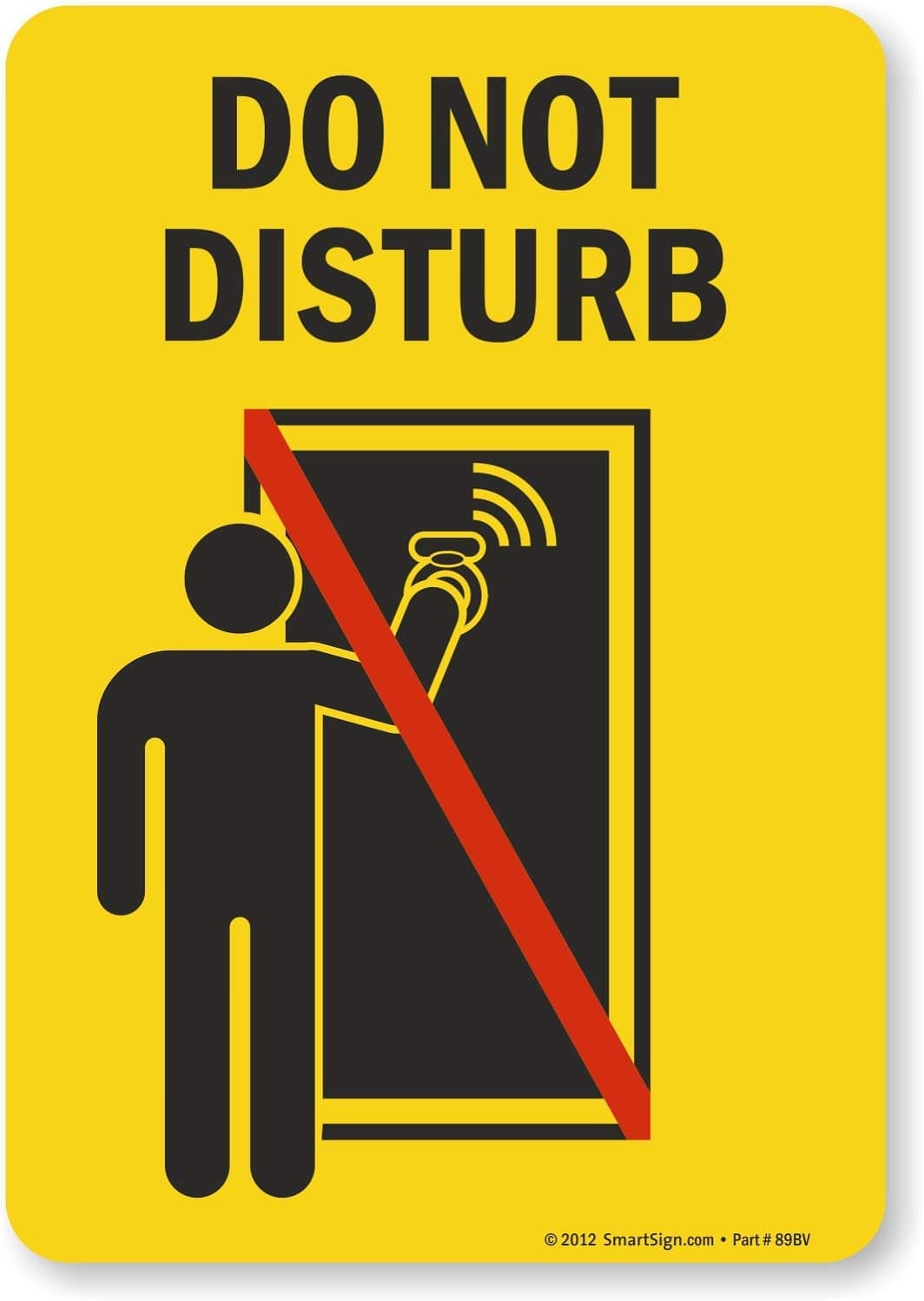 SmartSign - S-7675-MG-10 "Do Not Disturb" Sign | 7" x 10" Magnetic Black/Red on Yellow