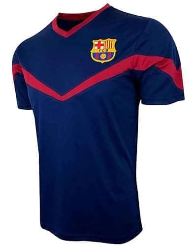 Icon Sports Men's Barcelona Training Jersey (Adult Sizes), Licensed Barcelona Shirt (AM) Blue
