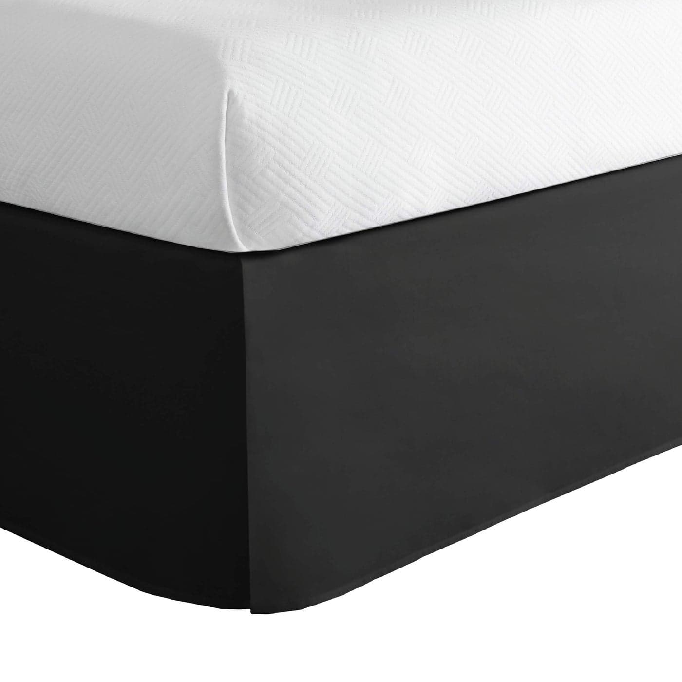 Lux Hotel Microfiber Tailored Style Bed Skirt with Classic 14 Inch Drop Length Full Black