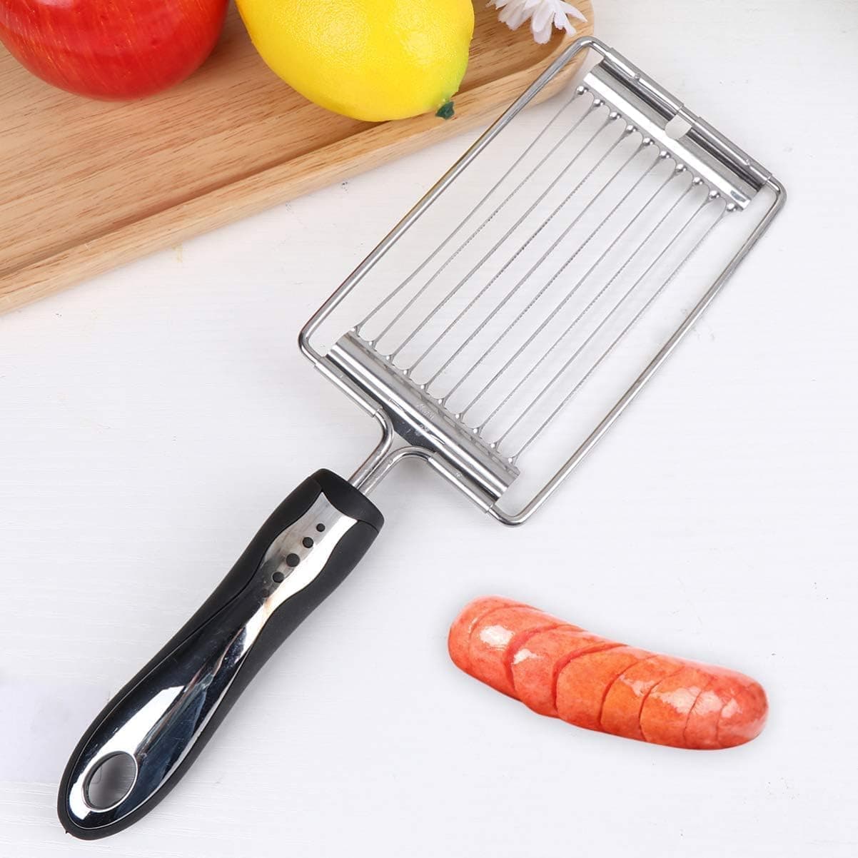 BLURISM Premium Luncheon Meat Slicer Quality Stainless Steel Cutter Certified Safety Meats Fruit and Soft Cheeses Ham Tomato Cheese Kitchen Soft Food Cutting Tool