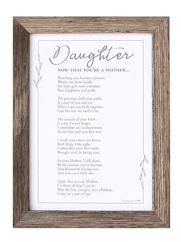 Now That You're a Mother Frame- Gift for Daughter from Mom for Christmas, Mother's Day, Child Birth - Made in USA