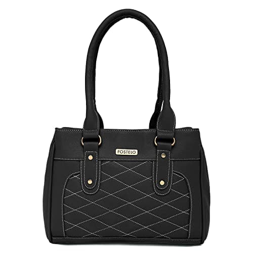 Fostelo Women's Carina Satchel Tote Handbag for Women | Ladies Purse | Stylish Shoulder Bag | Gift For Women | Black