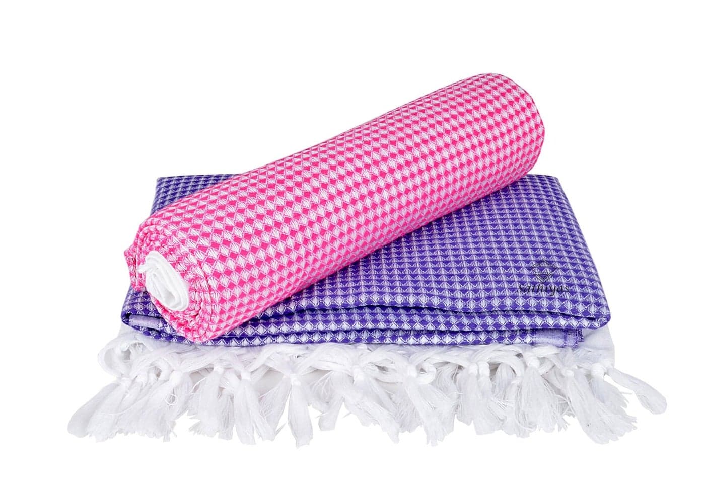 Sathiyas Soft Cotton Bath Towels - Pack of 2 (Lavender, Pink)