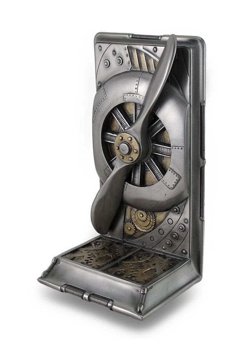 Veronese Design Steampunk Metallic SteelBrass Finished Plane Propeller Single Bookend
