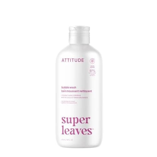 ATTITUDE Bubble Bath, EWG Verified, Plant and Mineral-Based, Dermatologically Tested, Vegan Body Care Products, Coconut & Wild Berries, 16 Fl Oz