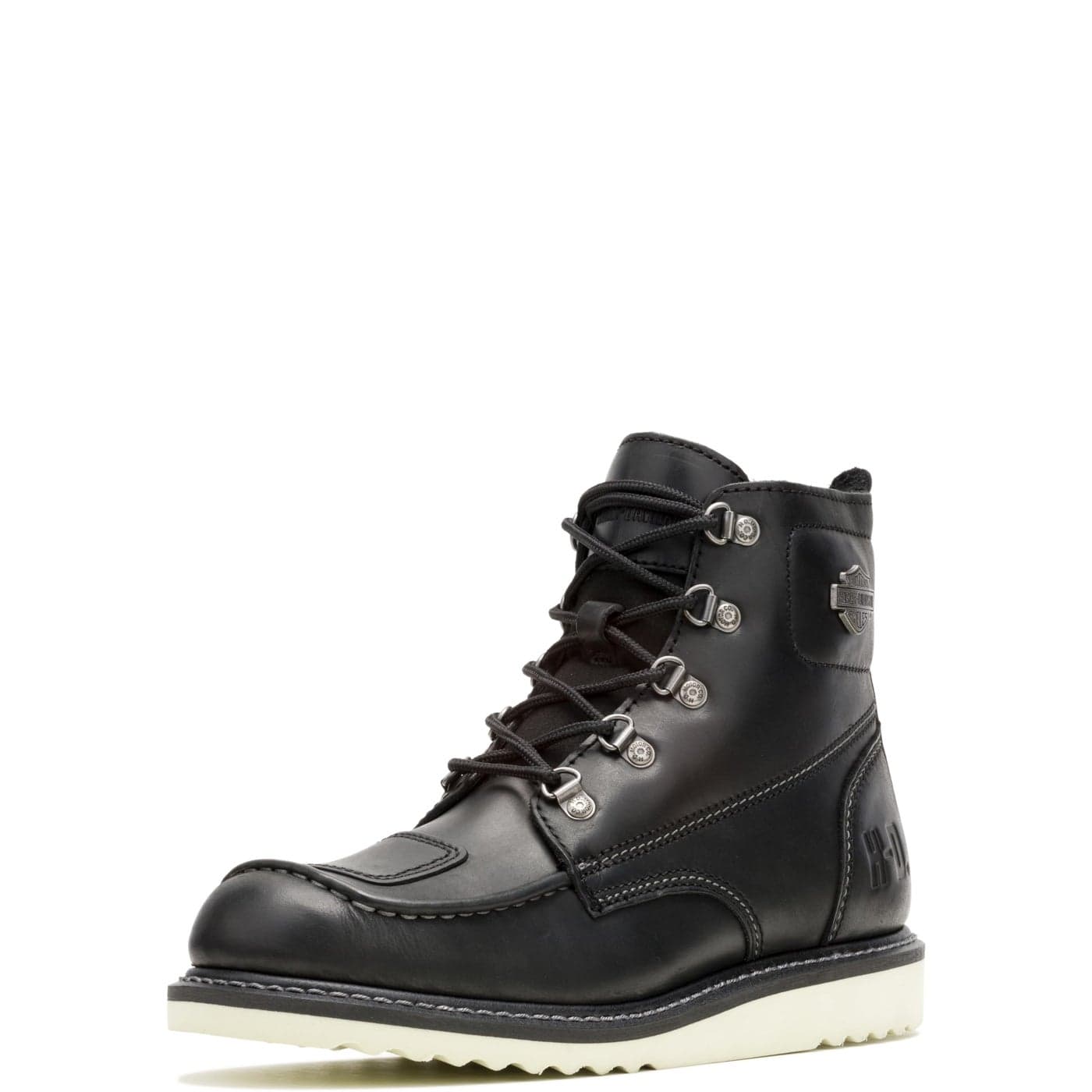 HarleyDavidson FOOTWEAR Mens Hagerman Leather Motorcycle Wedge Boot Black 12