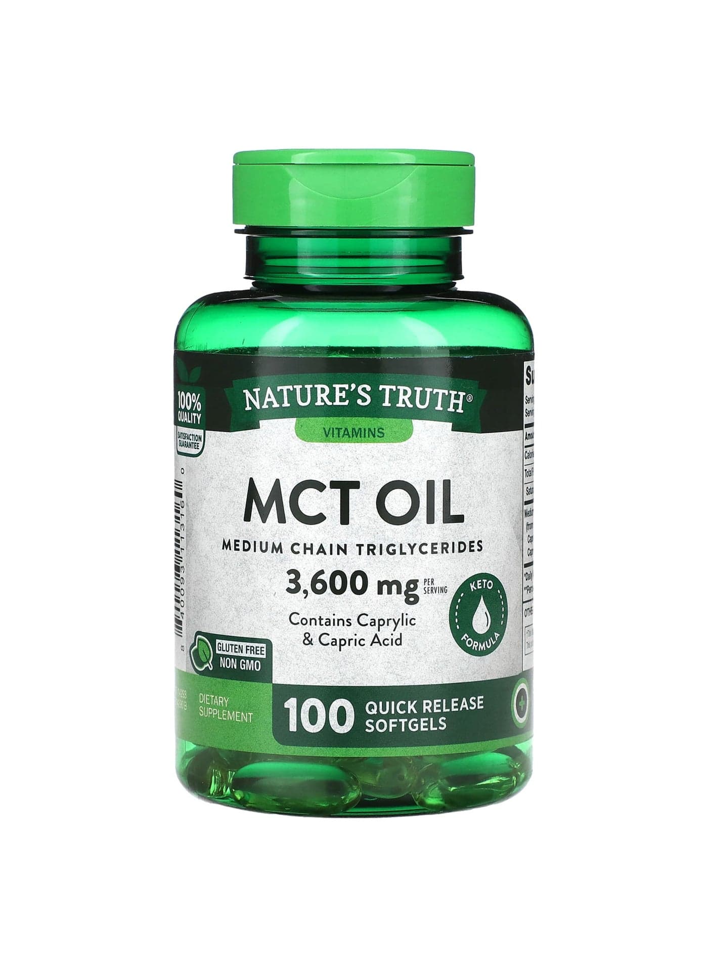 Vitamins, MCT Oil, 100 Quick Release Softgels (1,200 mg per Softgel)