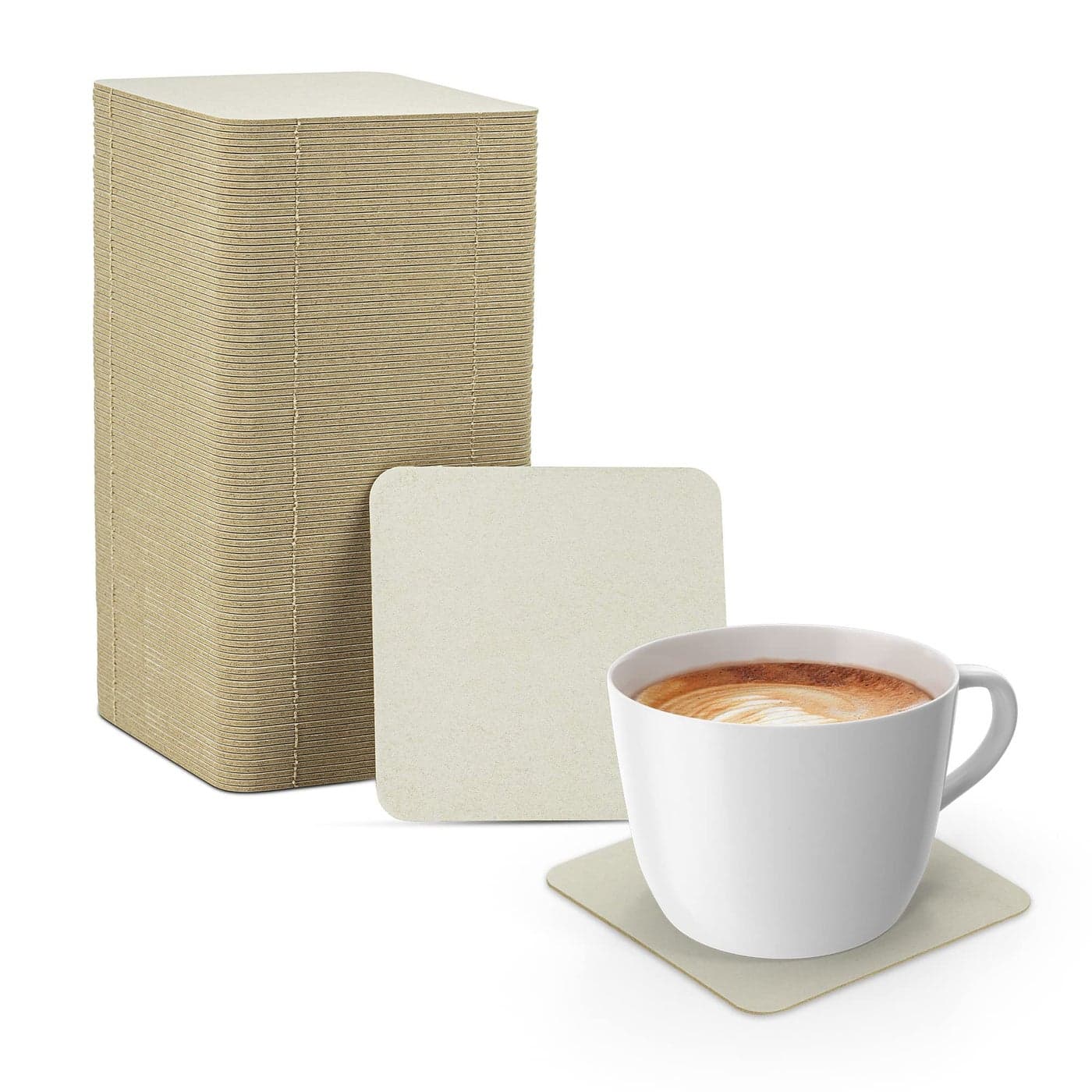 MT Products OffWhite Square Paper Coasters for Drinks 4 Blank Disposable Coasters Pack of 125 Made in The USA