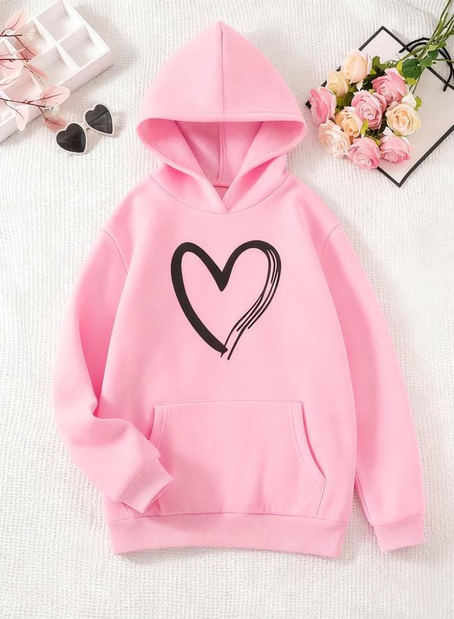 Graphic Printed Pocket Detail Hoodie