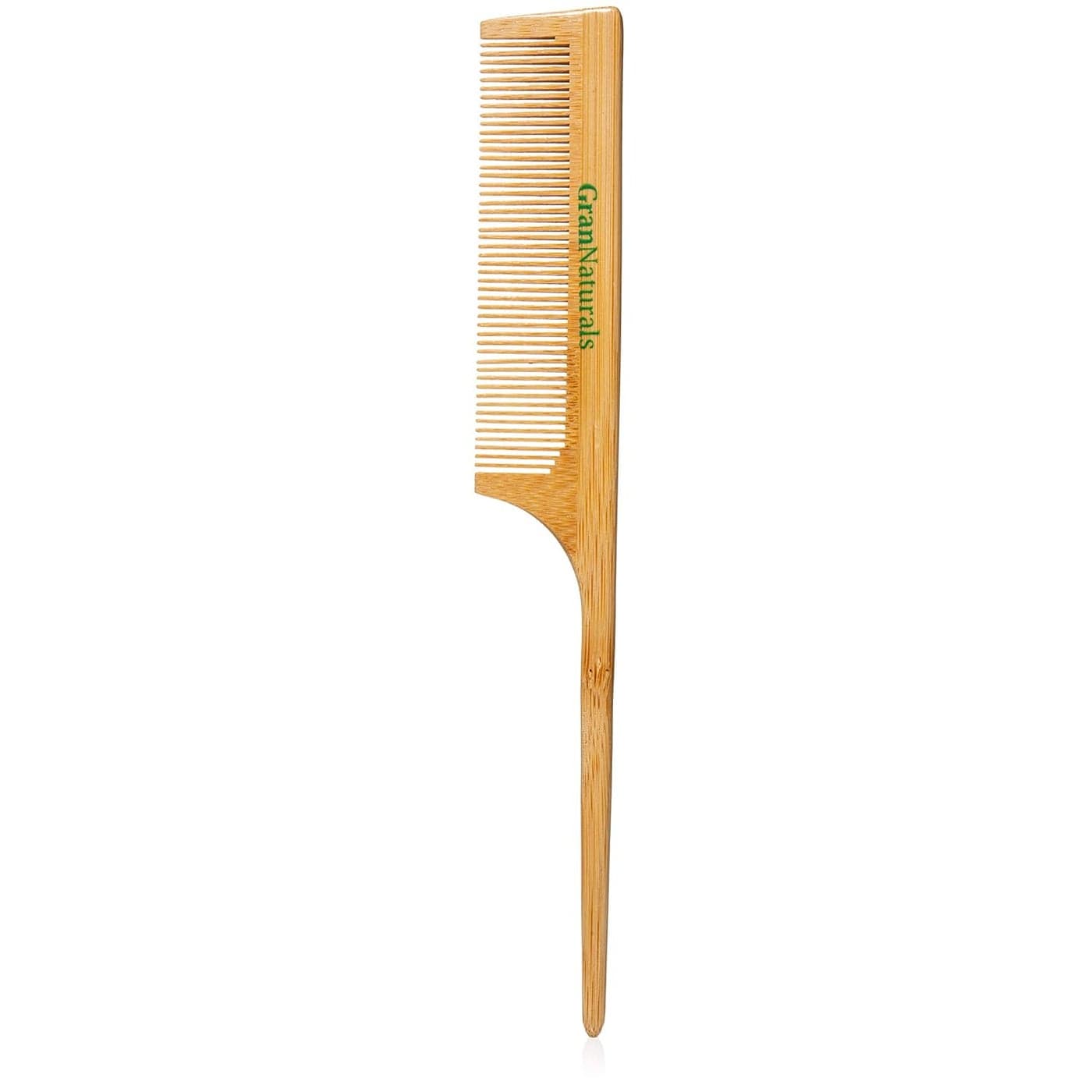GranNaturals Wooden Rat Tail Comb Hair Tool with Fine Teeth for Teasing Strands Post Styling Peach Rattail Wood Pick Handle for Sectioning Parting Perfect for Professional Personal Use