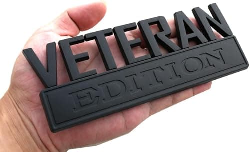 1x 7 Large Veteran Edition VA Emblem Badges Decal Car Flag Decal Military Replacement for F150 F250 F350 Chevy Silverado 1500 2500 Chevrolet C10 C15 Matte Black