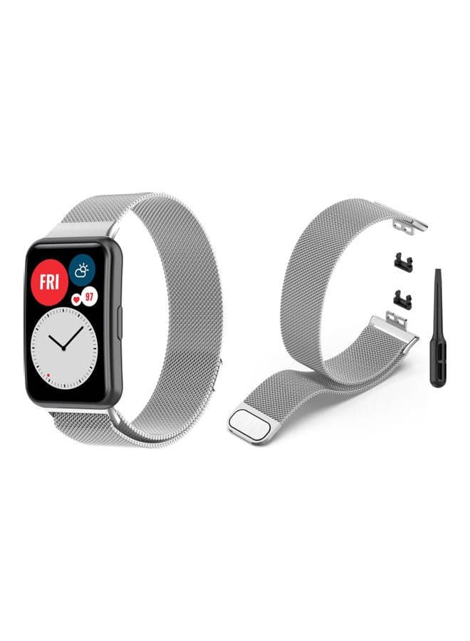 Milanese Replacement Band For Huawei Watch Fit Silver
