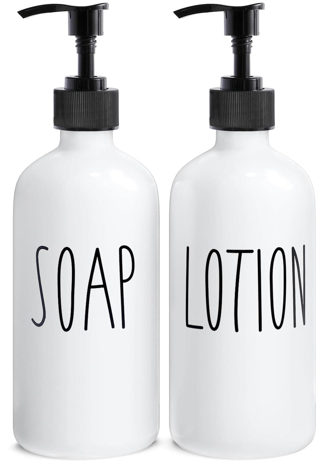 MOMEEMO White Soap Dispenser Bathroom Set Contains Hand and Lotion Dispenser Suitable for Bathroom Accessories Decor White
