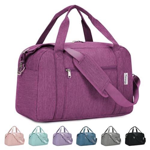 Narwey 18" Carry on Bag Underseat for Airplane with Wet Pocket Spirit Airlines Personal Item Bag Travel Duffel Bag Small Gym Bag Weekender Overnight for Women and Men (Dark Purple)