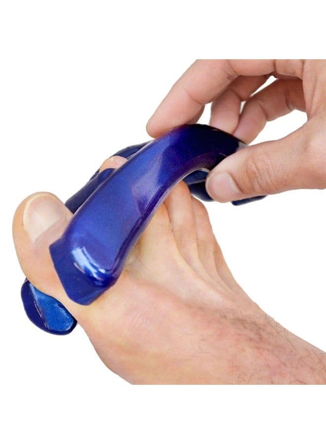 Original Yoga Toes for Men: Gel Toe Separators and Toe Stretchers in Metallic Blue. Stop Foot Pain and Boost Athletic Performance! Men's (Small)