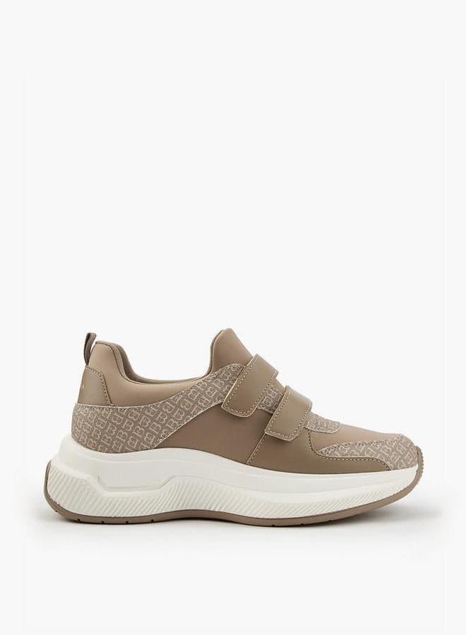 Flora Bella Monogram Print Sneakers With Hook And Loop Closure — 41