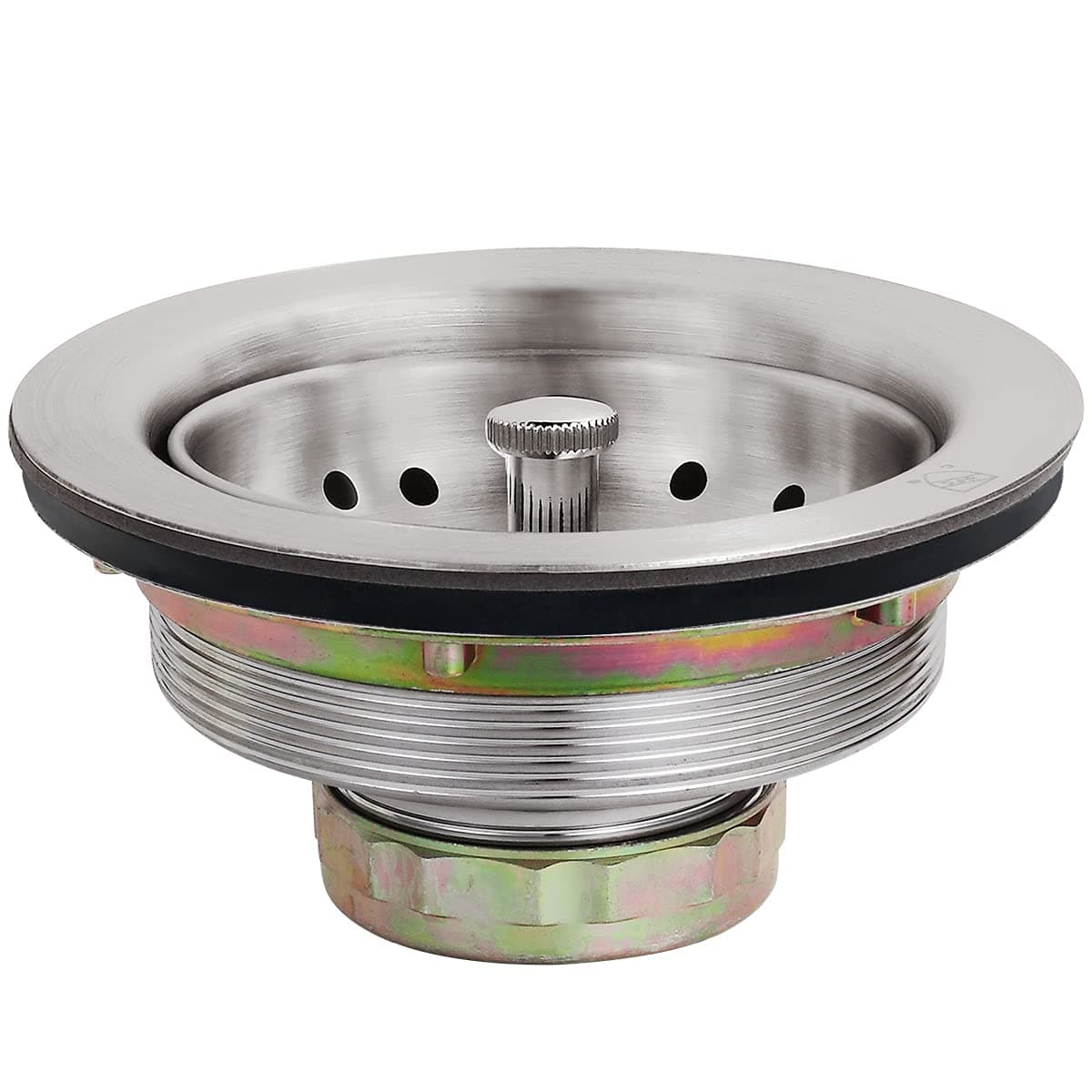 EADOT 35 Inch Nickel Sink Drain Assembly with Strainer Basket Stopper 304 Stainless Steel Sink Strainer and Stopper