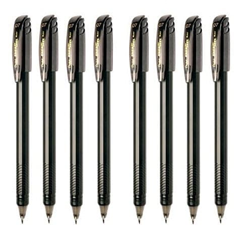 Pentel EnerGel 0.7mm Roller Gel Pen | Quick Dry Ink For Smudge-Free Writing | Lightweight Gel Pen For Smooth Writing Experience | Black Ink, Pack of 8 Pens (BL417)