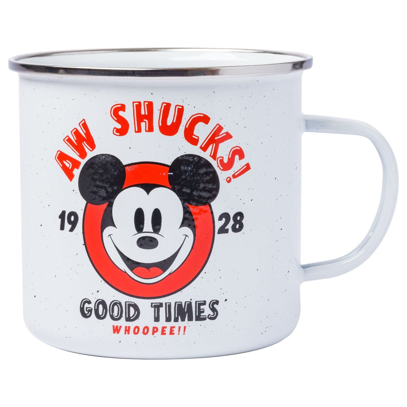 Silver Buffalo Disney Mickey Mouse Aw Shucks Whoopee Enamel Camper Mug 21 Ounces