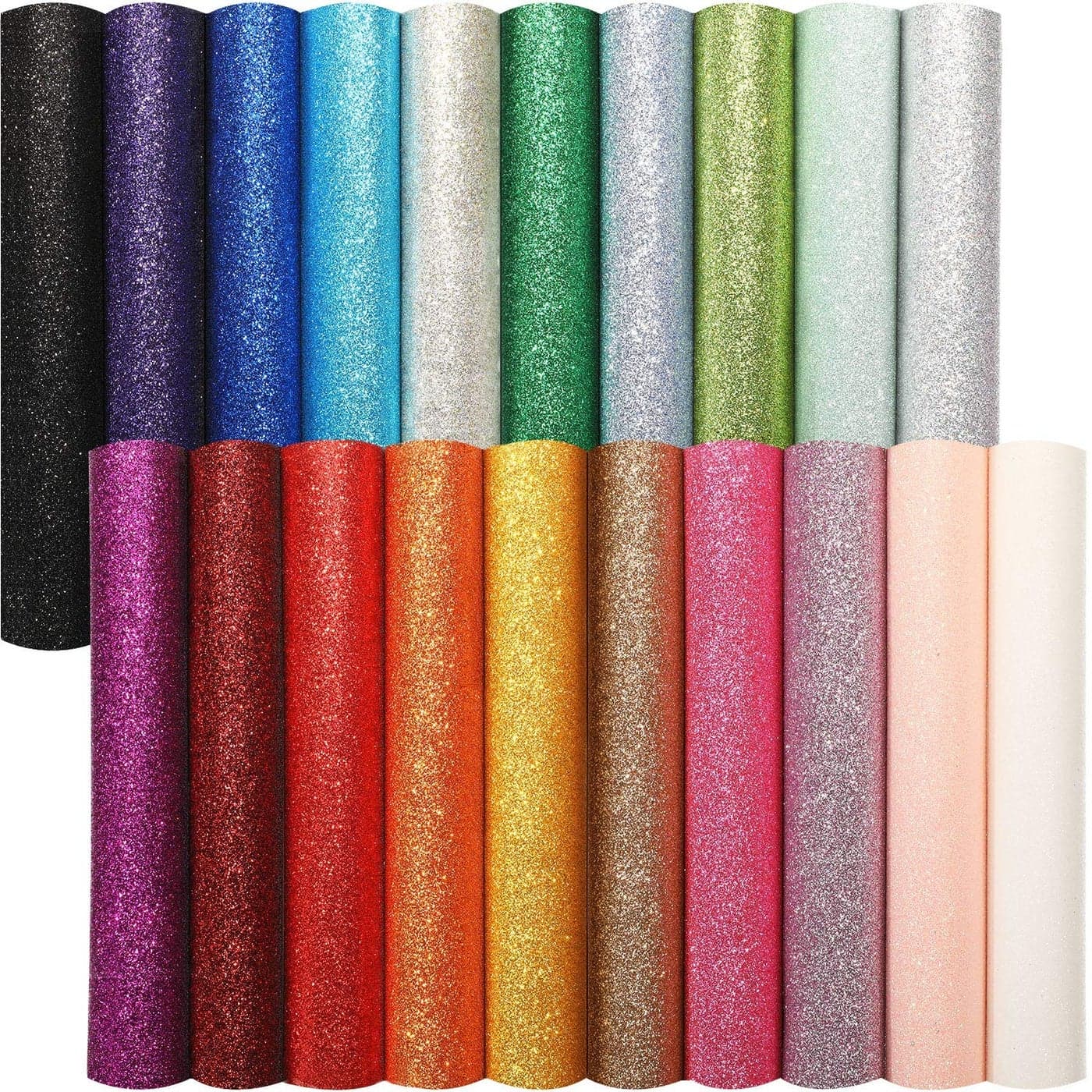 WILLBOND 20 Pieces Shiny Glitter Faux Leather Sheets PU Faux Leather Fabric Sheet for DIY Crafts Wedding Sewing Making Earrings Crafts Hair Bows Clips Decoration Favors 83 x 118 Inches