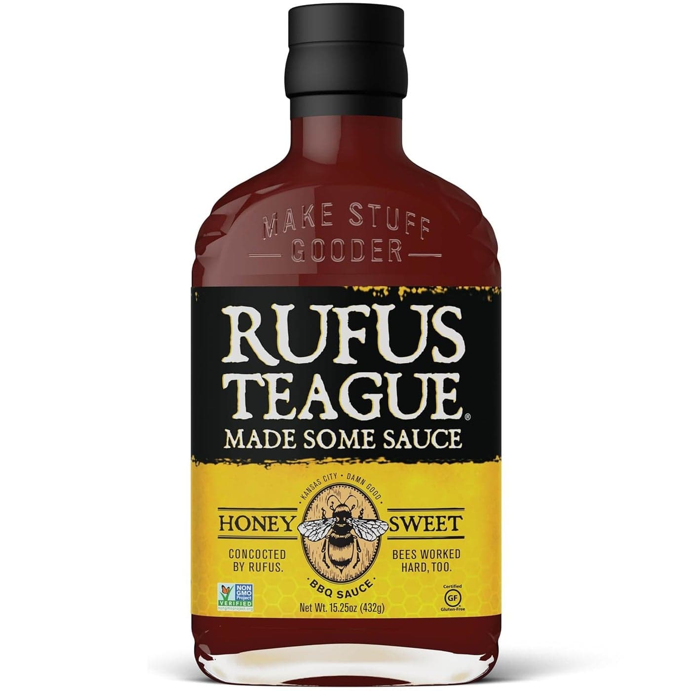 Rufus Teague Honey Sweet BBQ Sauce 1 Pack Premium Barbecue Sauces with Natural Ingredients Bold Flavor GlutenFree NonGMO 1525 oz