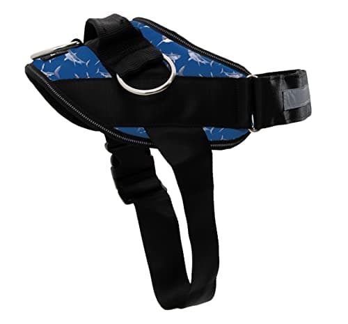 ShawnCo Essential Dog Harness, No-Pull Pet Vest with 3 Leash Clips, No Choke, Reflective, Adjustable and Padded, for Easy Walking and Training for Small, Medium and Large Dogs (White Sharks, S)