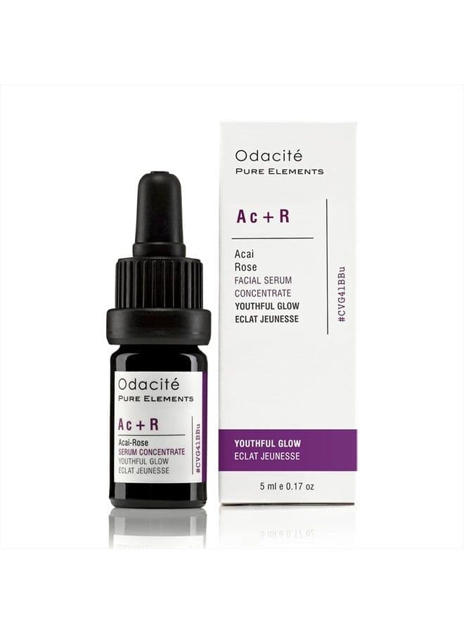 Odacité Anti Aging Serum Concentrate with Acai + Rose - Revitalizing Facial Oil, Youthful Glow, Improves Skin Tone, Wrinkles, and Firmness, Age defying, Rose Oil, 0.17 fl. oz.
