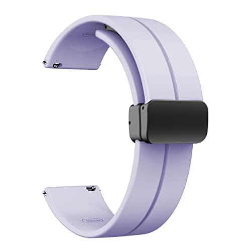 LYSMVIVI Soft Silicone Magnetic Watch Band 22mm 20mm 19mm 18mm 16mm with Quick Release Adjustable Sport Replacement Strap for Men Women